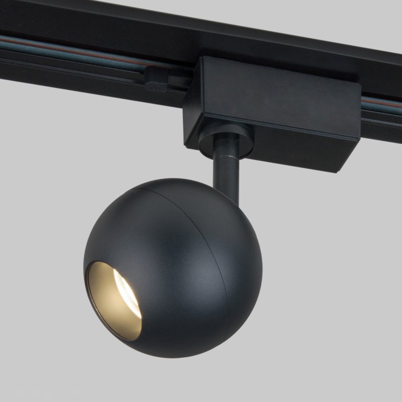 Чёрный однофазный трековый светильник шар 8Вт 4200К Ball Черный 8W 4200K (LTB76) однофазный