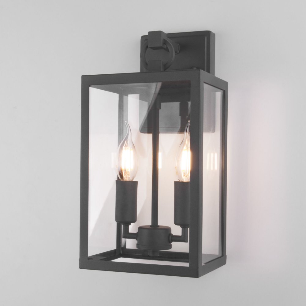 Прямоугольный настенный фасадный светильник Candle D (35150/D) темно-серый