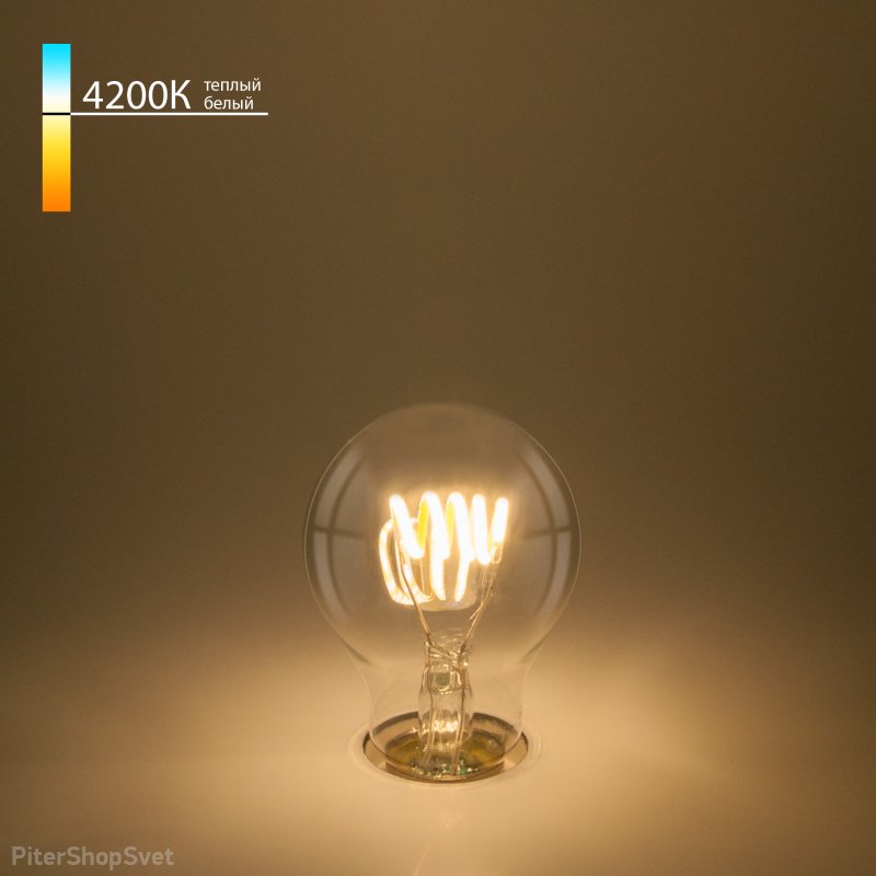 Филаментная светодиодная лампа Classic FD 6W 4200K E27 (A60 спираль прозрачный) ( BLE2708)