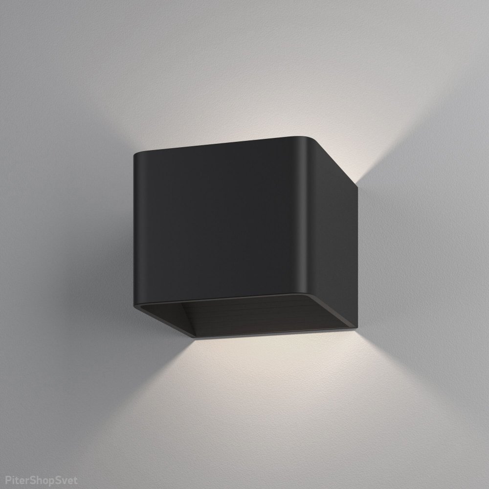 Чёрный настенный светильник подсветка куб 6Вт 4000К «Corudo» (MRL LED 1060)