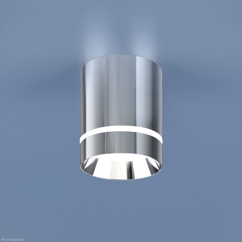 Накладной потолочный светильник цилиндр DLR021 9W 4200K хром