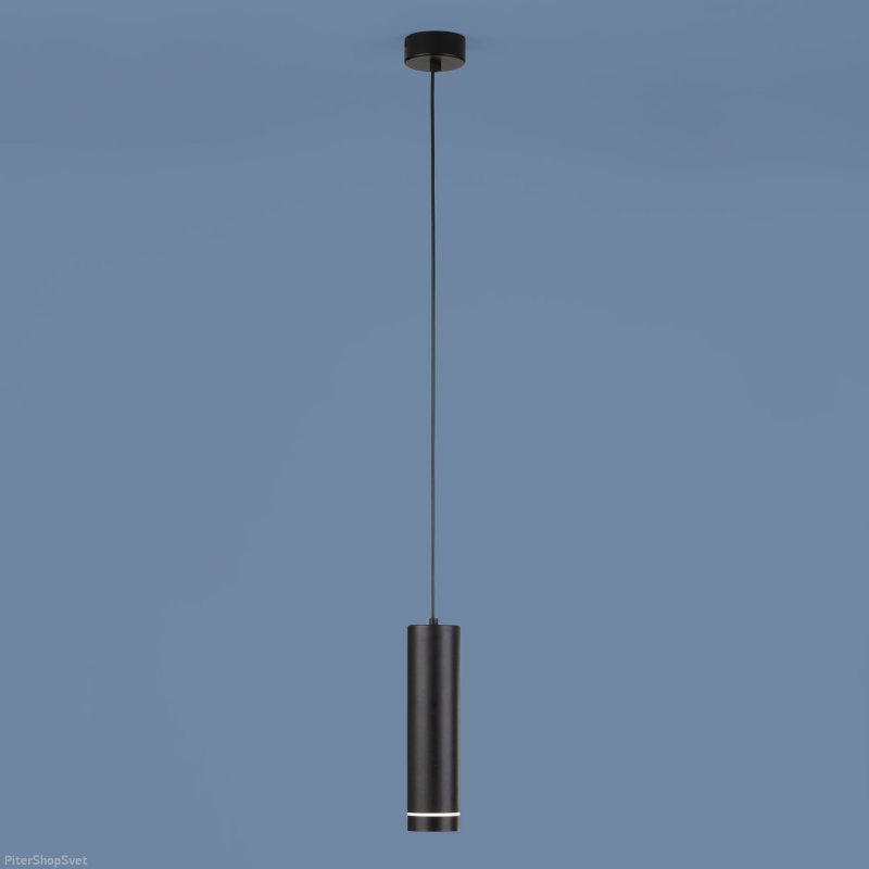 Чёрный подвесной светильник со светящейся полоской DLR023 12W 4200K черный матовый