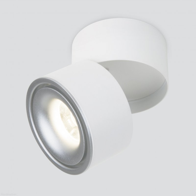 Накладной поворотный светильник DLR031 15W 4200K 3100 белый матовый/серебро