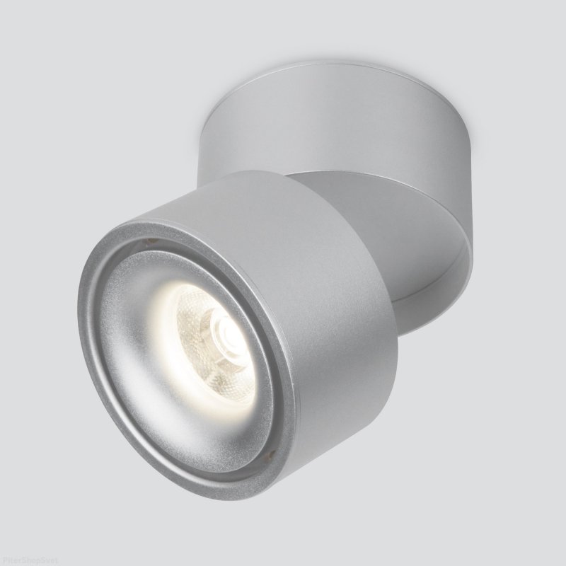 Накладной поворотный светильник серебряного цвета 15ВТ 4200К DLR031 15W 4200K 3100 серебро матовый