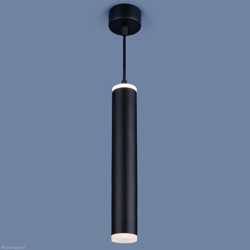 Светодиодный подвесной светильник с подсветкой вверх DLR035 12W 4200K черный матовый
