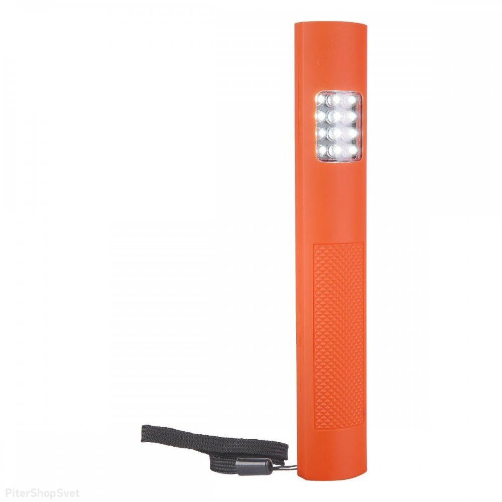 Оранжевый карманный фонарик 1,5Вт с магнитом и ремешком Фонарь светодиодный Sloter (FLD01-1,5W)