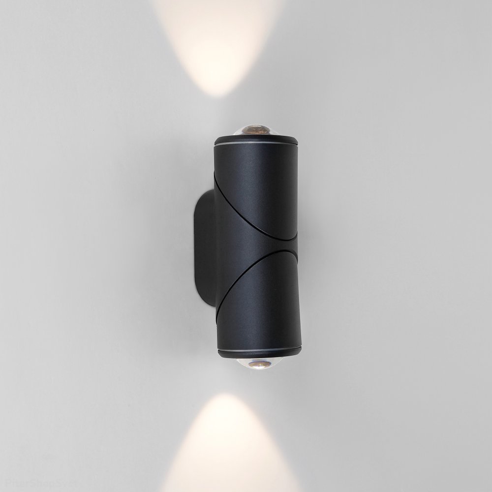 Чёрный уличный настенный поворотный светильник подсветка 12Вт 4000К GIRA D LED (35127/D) черный