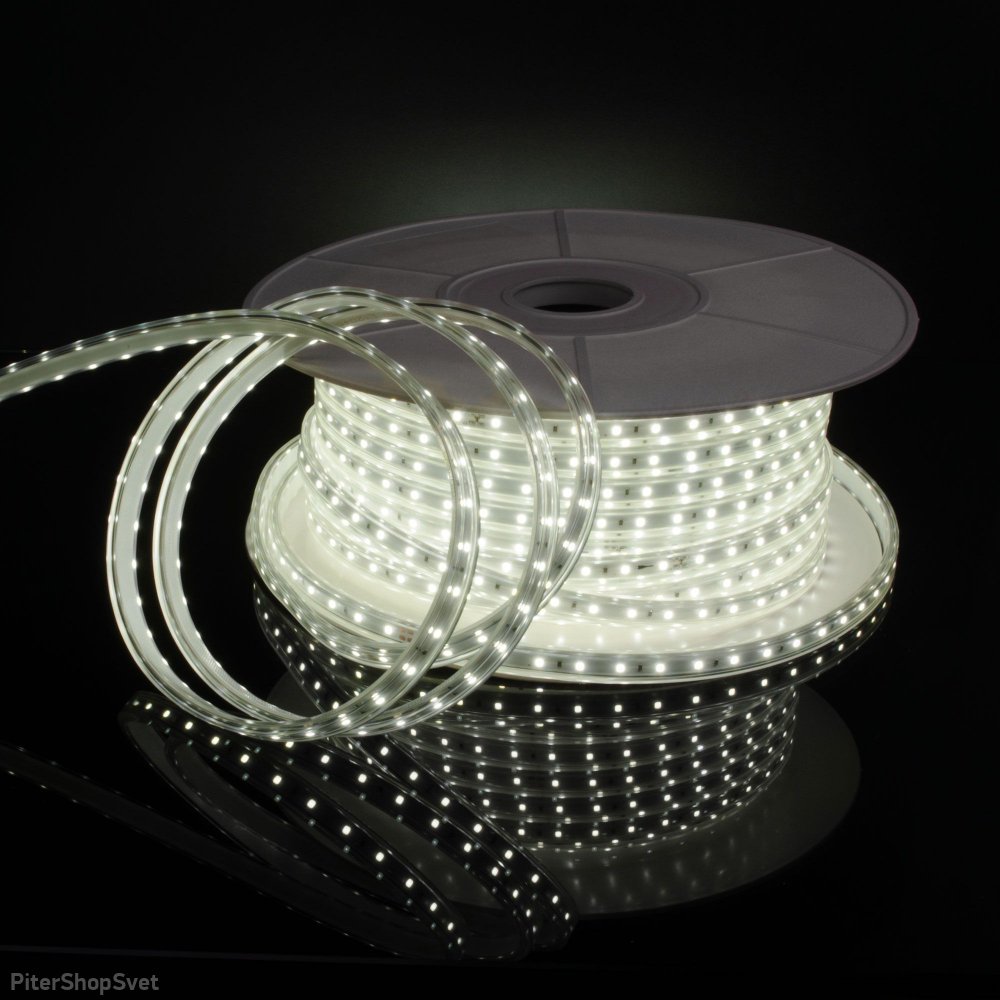 Лента светодиодная 220V 8W 60Led 2835 IP65 холодный белый, 50 м «LS» Лента светодиодная 220V 8W 60Led 2835 IP65 6500 холодный белый, 50 м (014 220V)
