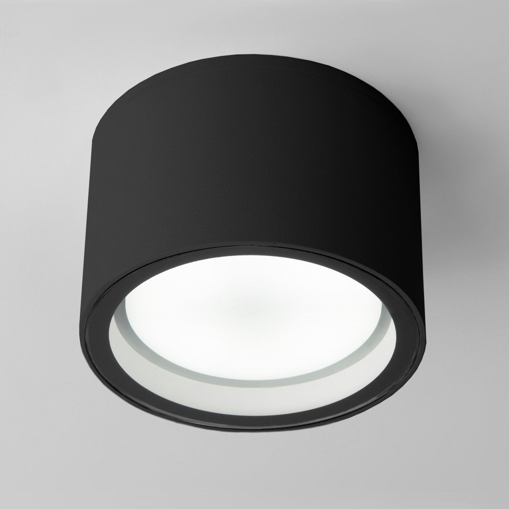 Чёрный уличный накладной потолочный светильник цилиндр Light 26231 (35144/H) черный