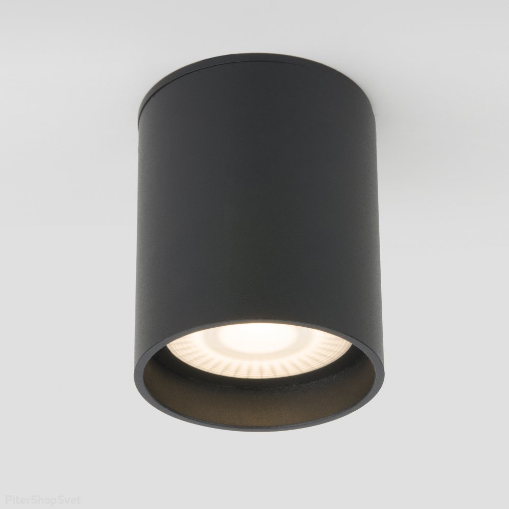 Чёрный уличный накладной потолочный светильник цилиндр 10Вт 4000К IP54 Light LED 2104 (35130/H) черный