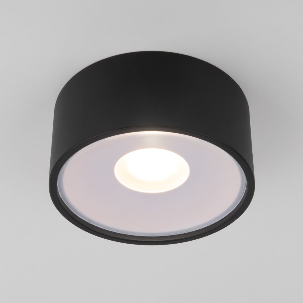 Чёрный уличный накладной потолочный светильник цилиндр 12Вт 4000К IP65 Light LED 2135 (35141/H) черный