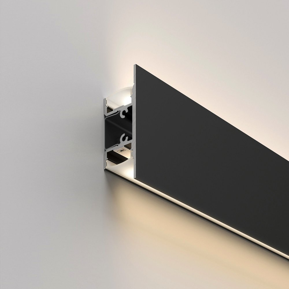 Накладной алюминиевый профиль подсветка LL-2-ALP022 черный/белый для LED ленты (под ленту до 13,5mm)