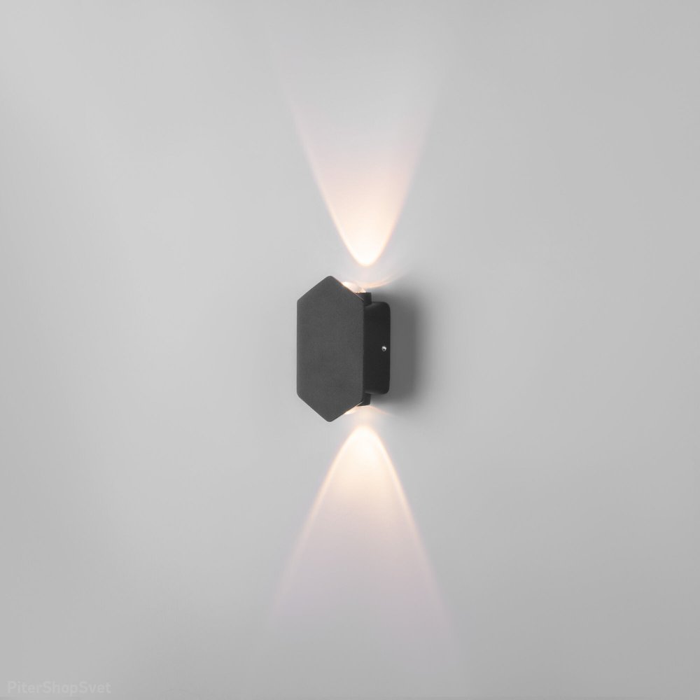 Маленький уличный настенный светильник для подсветки 6Вт IP54 чёрный Mini Light черный (35152/D)