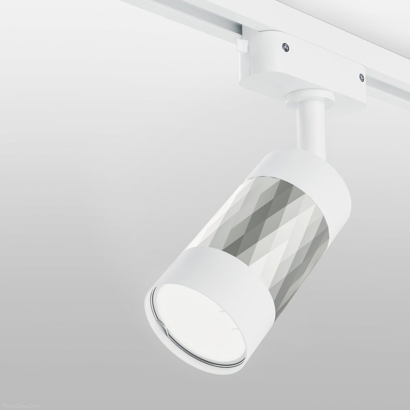 Трековый светильник для однофазного шинопровода Mizar GU10 Белый/серебро (MRL 1007) однофазный
