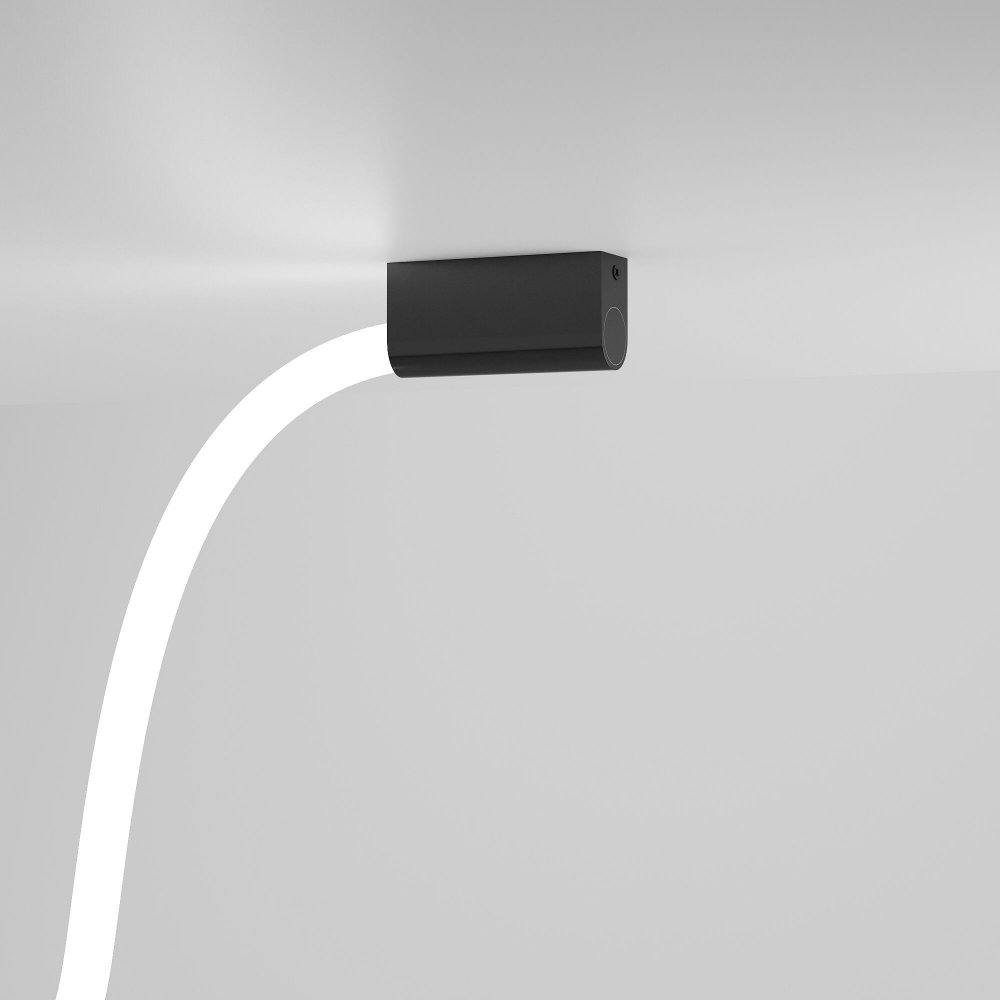 Торцевое накладное крепление для круглого гибкого неона «Full light» черный (FL 28101)