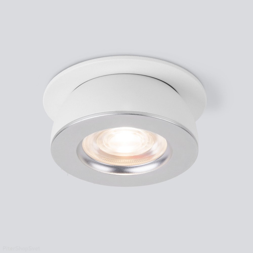 Бело-серебристый встраиваемый поворотный светильник 8Вт 4200К Pruno белый/серебро 8W 4200К (25080/LED)