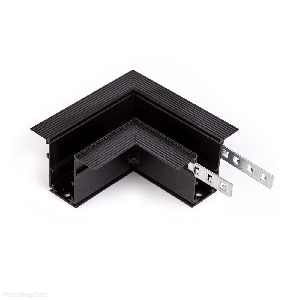 Чёрный угол-соединитель встраиваемого магнитного шинопровода Slim Magnetic 85092/11