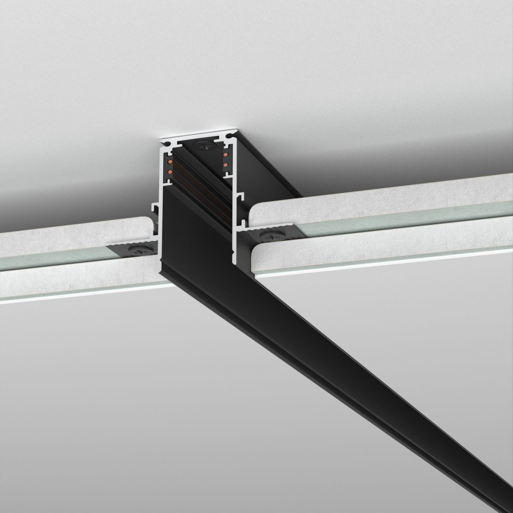 Шинопровод встраиваемый под ГКЛ 9,5мм черный 3м «Slim Magnetic» 85210/00