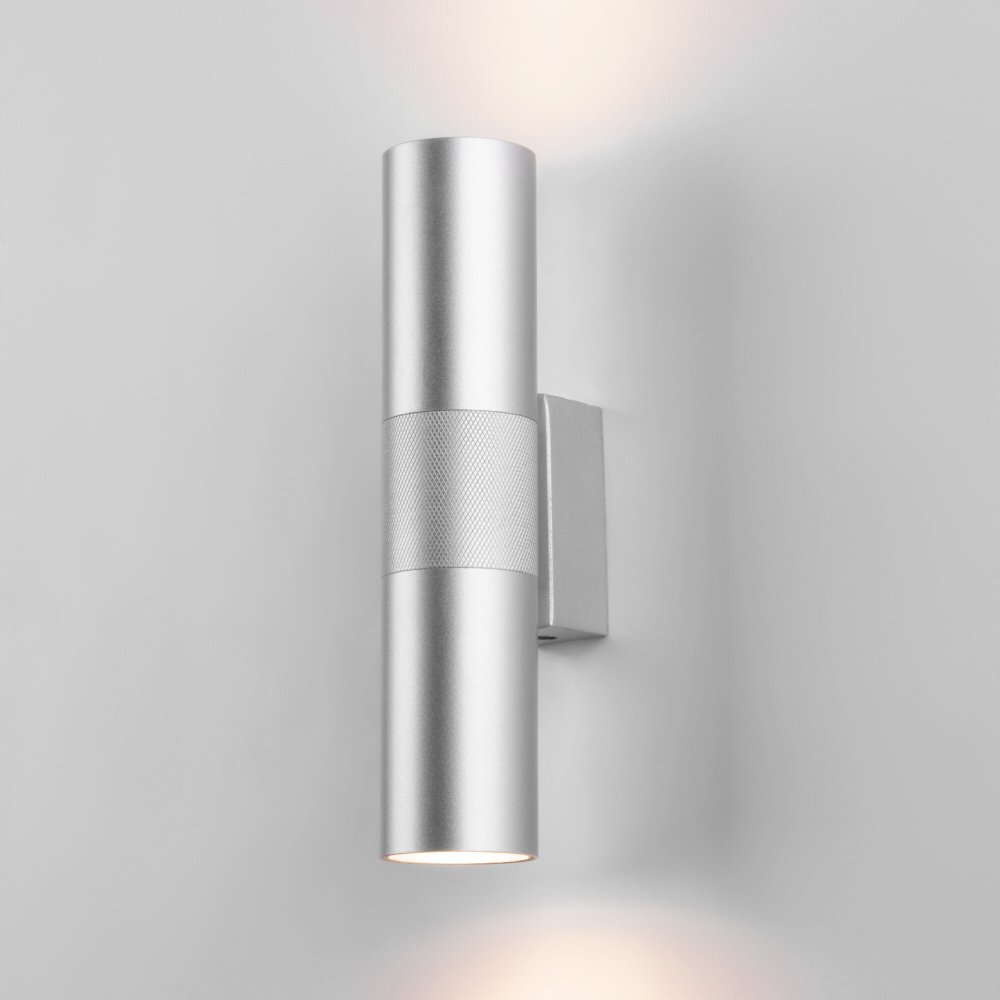 Серебристый настенный светильник цилиндр для подсветки 10Вт 4200К Steel 40119/LED серебро