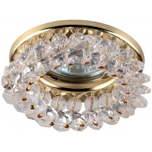 Встраиваемый светильник золотого цвета с прозрачным хрусталём «Декор»