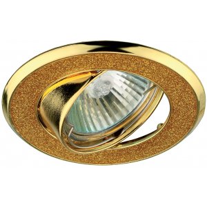 Встраиваемый поворотный светильник золотого цвета с блёстками «Декор»