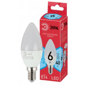 Лампочка светодиодная Е14 6Вт 4000К свеча белая «ECO LED B35»