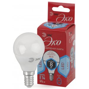 Лампочка Е14 8Вт 4000К шарик белый «ECO LED P45»