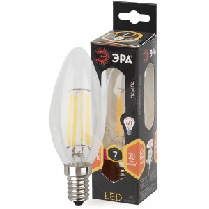 Лампочка Е14 7Вт 2700К прозрачная свеча «F-LED B35»