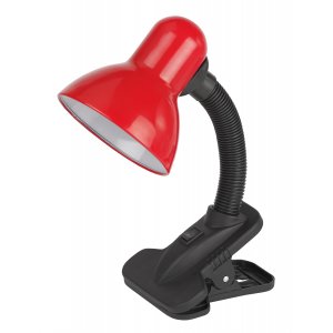 Чёрно-красная настольная лампа на прищепке «N-102»