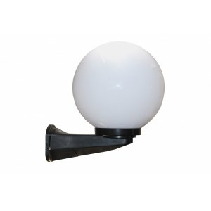 Уличный настенный светильник белый шар 20см