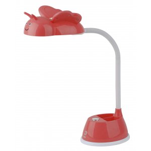 Красная настольная лампа в виде бабочки со стаканчиком для карандашей «NLED-434»