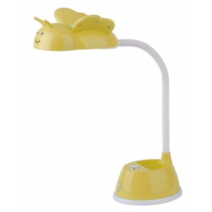 Жёлтая гибкая настольная лампа бабочка «NLED-434»