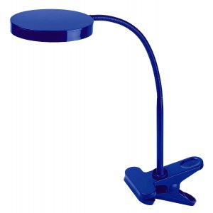 Синяя гибкая настольная лампа на прищепке 4Вт 3000К «NLED-435»