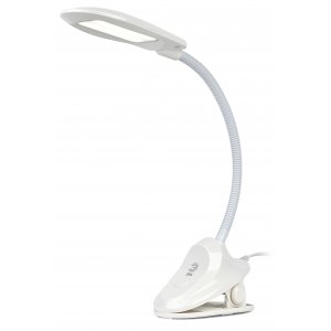 Белая гибкая настольная лампа 8Вт 4000К на прищепке «NLED-478»
