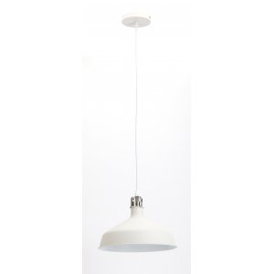 Купольный подвесной светильник шагрень белый/сатин никель «Loft»