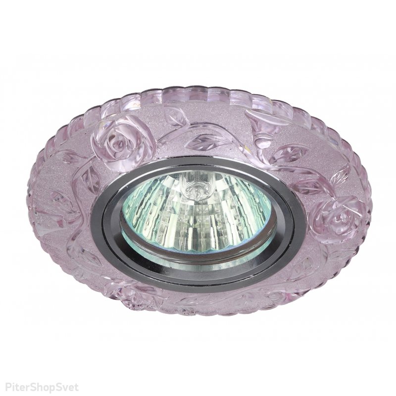 Встраиваемый розовый светильник с LED подсветкой «LED» DK LD16 PK/WH