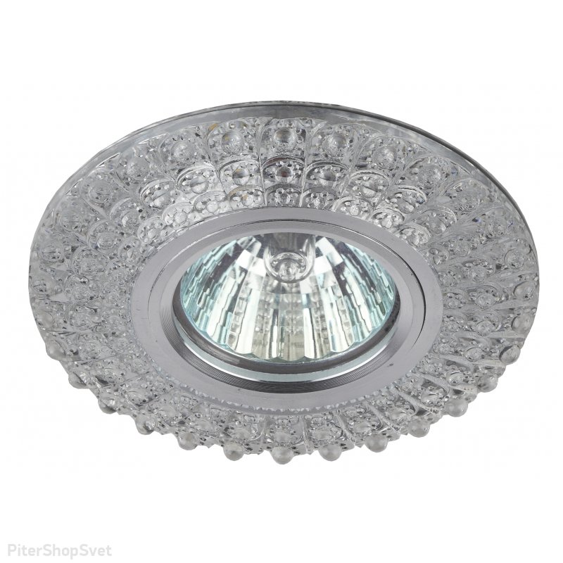 Встраиваемый светильник с LED подсветкой белый+фиолетовый «LED» DK LD2 SL/WH+PU