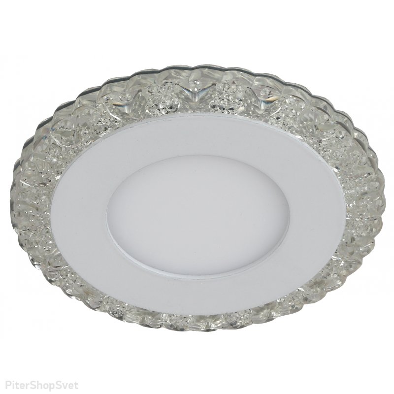 Встраиваемый светильник с LED подсветкой 3+3Вт 4000К «LED» DK LED 14 SL/WH