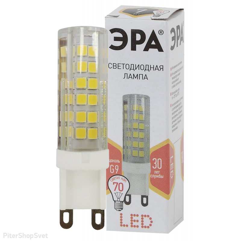 Лампочка G9 7Вт 2700К «LED JCD» LED JCD-7W-CER-827-G9