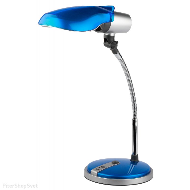 Сине-серебристая гибкая настольная лампа «NE-301» NE-301-E27-15W-BU