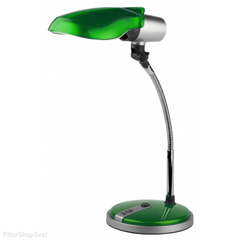 Серебристо-зелёная гибкая настольная лампа «NE-301» NE-301-E27-15W-GR