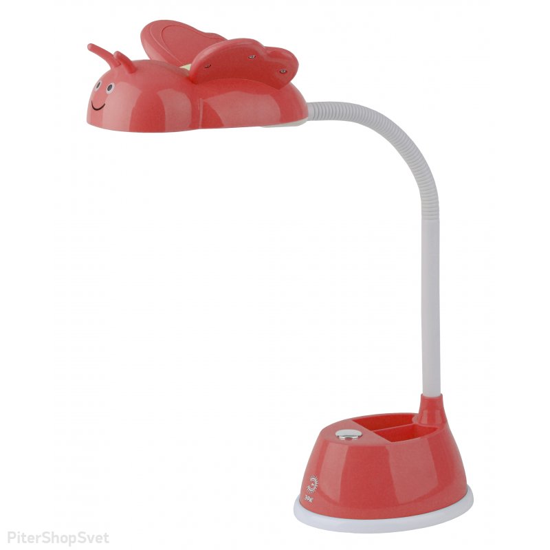 Красная настольная лампа в виде бабочки со стаканчиком для карандашей «NLED-434» NLED-434-6W-R