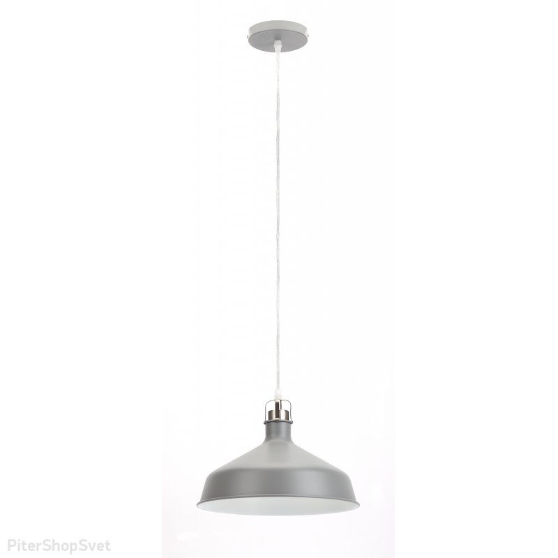Серый купольный подвесной светильник «Loft» PL2 GR/SN