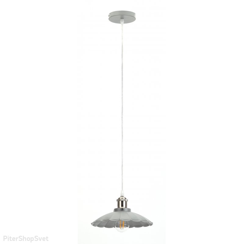 Подвесной светильник шагрень серый/сатин никель «Loft» PL3 GR/SN