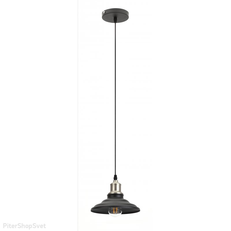 Подвесной светильник шагрень черный/темный никель «Loft» PL4 BK/BN