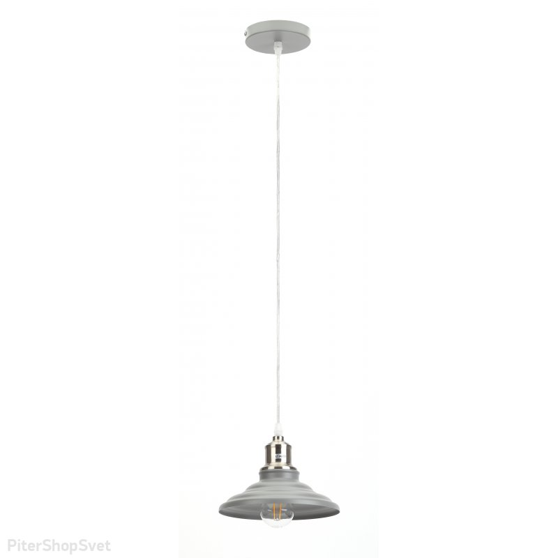 Подвесной светильник шагрень серый/сатин никель «Loft» PL4 GR/SN
