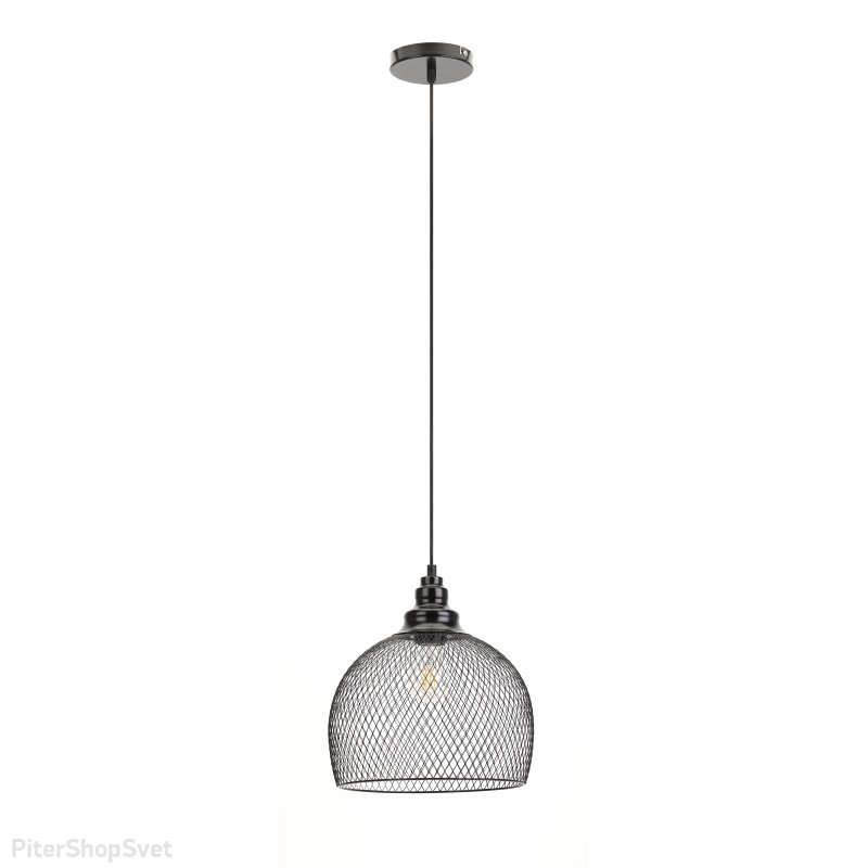 Чёрный подвесной светильник с сетчатым абажуром «Loft» PL7 BK