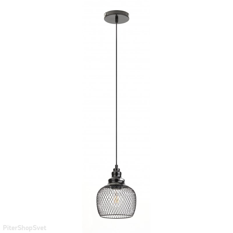 Чёрный подвесной светильник с сетчатым абажуром «Loft» PL8 BK