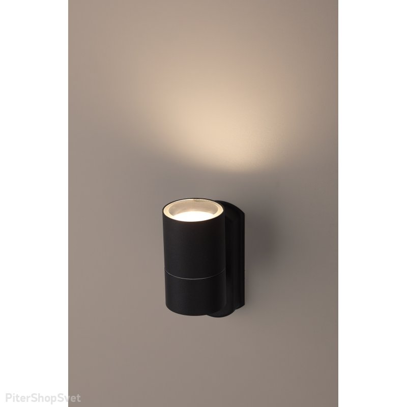 Чёрный уличный настенный светильник для подсветки стены «Design» WL27 BK