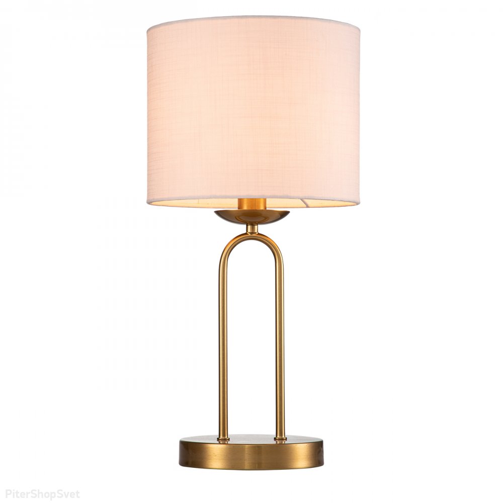 Настольная лампа бронзового цвета с бежевым абажуром «ECLIPSE» 10166/T Brass